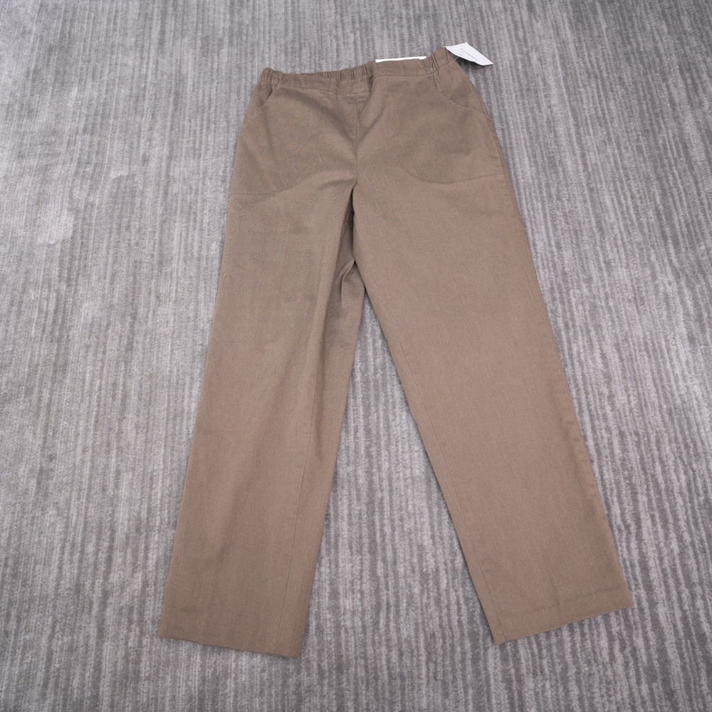 Croft & Barrow Pants Womens 10P Khaki New Stretch Elastic Waist Straight Leg